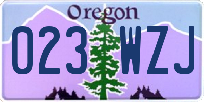 OR license plate 023WZJ