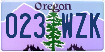 OR license plate 023WZK