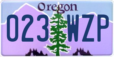 OR license plate 023WZP