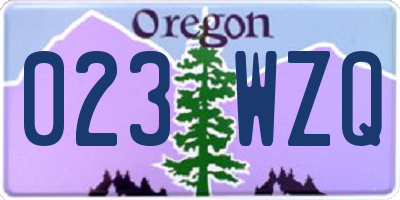 OR license plate 023WZQ