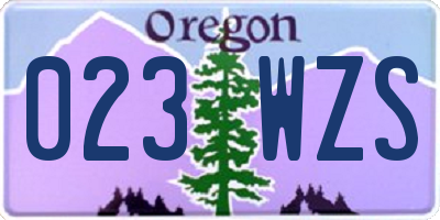 OR license plate 023WZS