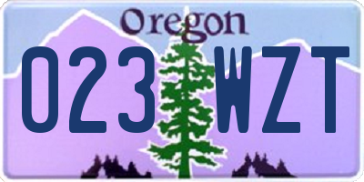 OR license plate 023WZT