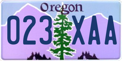 OR license plate 023XAA