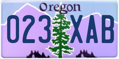 OR license plate 023XAB