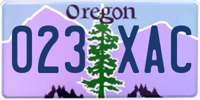 OR license plate 023XAC