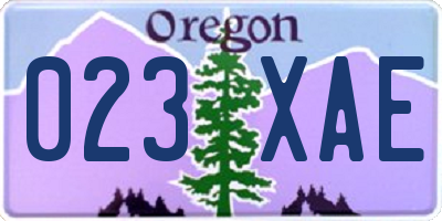 OR license plate 023XAE