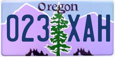 OR license plate 023XAH