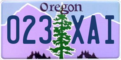 OR license plate 023XAI