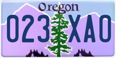 OR license plate 023XAO