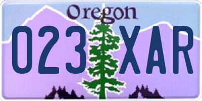 OR license plate 023XAR