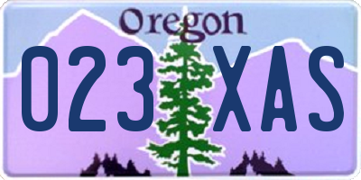 OR license plate 023XAS