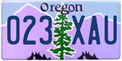 OR license plate 023XAU
