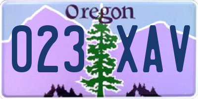 OR license plate 023XAV