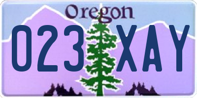 OR license plate 023XAY