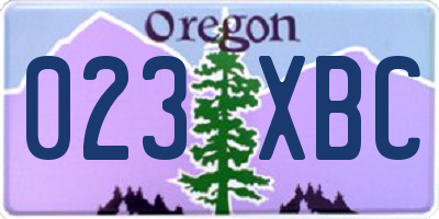 OR license plate 023XBC