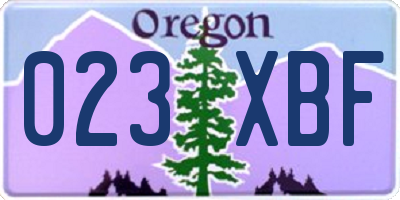 OR license plate 023XBF