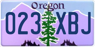 OR license plate 023XBJ