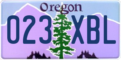 OR license plate 023XBL