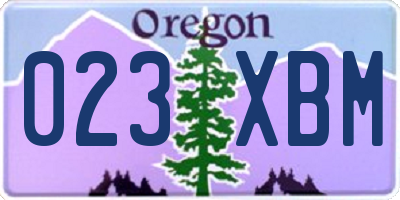 OR license plate 023XBM