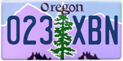 OR license plate 023XBN