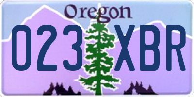 OR license plate 023XBR