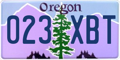 OR license plate 023XBT