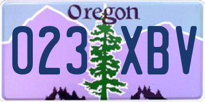 OR license plate 023XBV