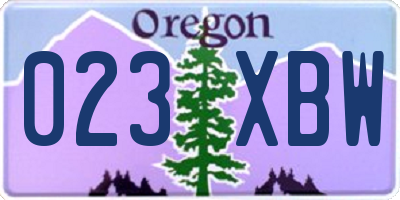 OR license plate 023XBW