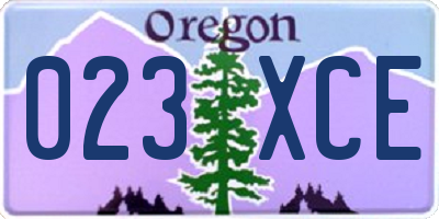 OR license plate 023XCE