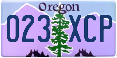 OR license plate 023XCP