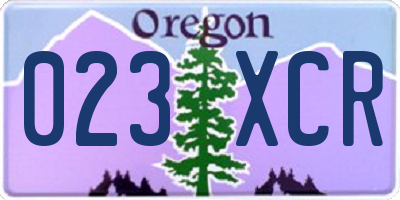 OR license plate 023XCR