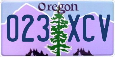 OR license plate 023XCV