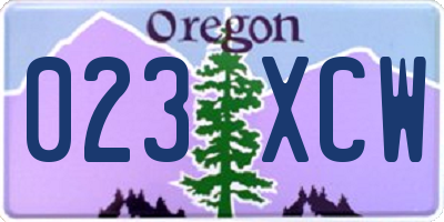 OR license plate 023XCW
