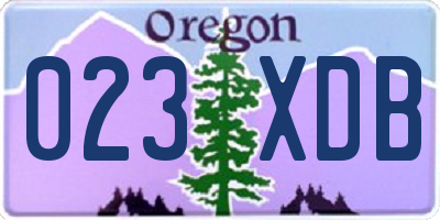 OR license plate 023XDB