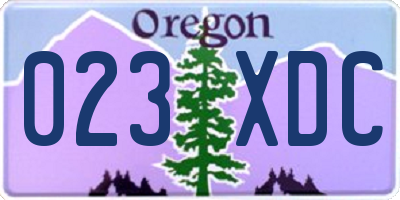 OR license plate 023XDC