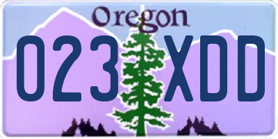 OR license plate 023XDD