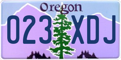 OR license plate 023XDJ