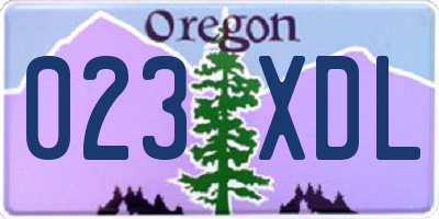 OR license plate 023XDL