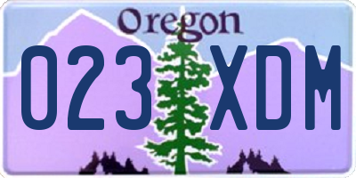 OR license plate 023XDM