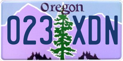 OR license plate 023XDN