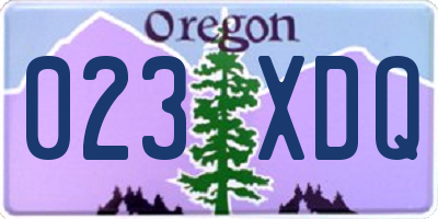 OR license plate 023XDQ