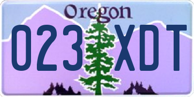 OR license plate 023XDT