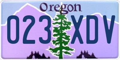 OR license plate 023XDV