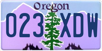 OR license plate 023XDW