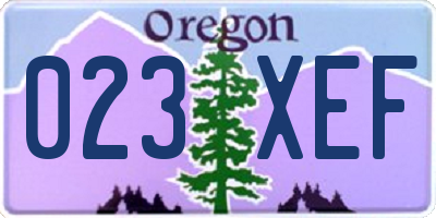 OR license plate 023XEF