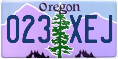 OR license plate 023XEJ