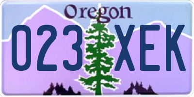 OR license plate 023XEK
