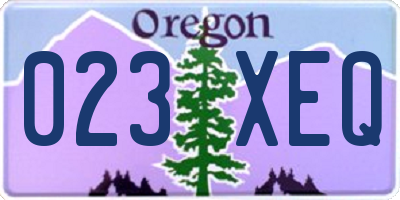 OR license plate 023XEQ