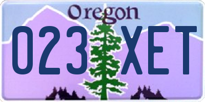 OR license plate 023XET