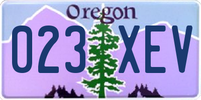 OR license plate 023XEV